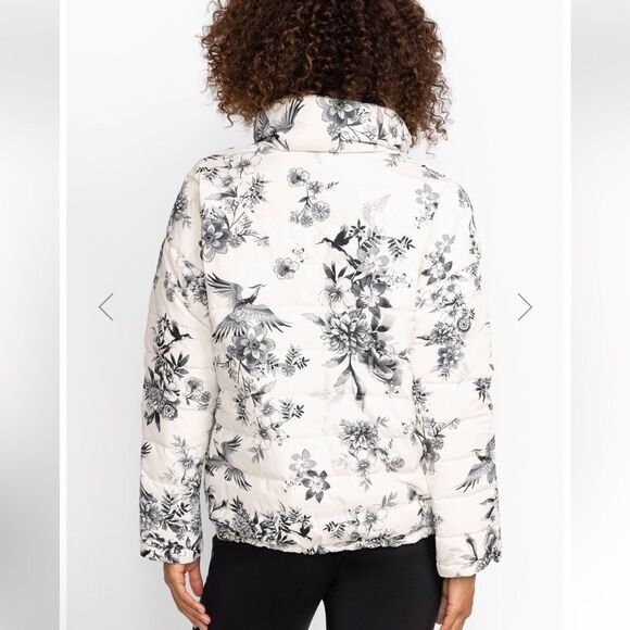 Johnny Was Ivory Dreamer Reversible Puffer Jacket Cream and Black XL NWT - Picture 4 of 13